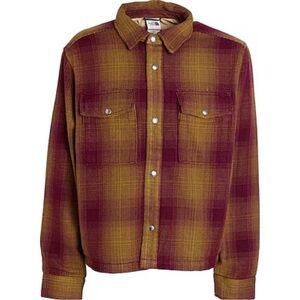 The North Face Burgundy and Mustard Plaid Shirt Jacket